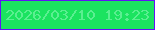 文字の大きさ：2、枠の色：6112f6、背景の色：1be360、文字の色：5bef91 無料ブログパーツのブログ時計