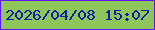 文字の大きさ：2、枠の色：6112fe、背景の色：8ec659、文字の色：0722a6 無料ブログパーツのブログ時計