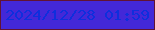 文字の大きさ：2、枠の色：611334、背景の色：4328d8、文字の色：0f2edd 無料ブログパーツのブログ時計