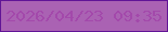 文字の大きさ：2、枠の色：611496、背景の色：aa62b3、文字の色：a349ab 無料ブログパーツのブログ時計