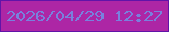 文字の大きさ：4、枠の色：6114a8、背景の色：ad26a5、文字の色：7980dd 無料ブログパーツのブログ時計