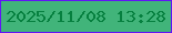 文字の大きさ：2、枠の色：6115f5、背景の色：41b47a、文字の色：06803f 無料ブログパーツのブログ時計