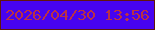 文字の大きさ：4、枠の色：61160b、背景の色：4703f0、文字の色：ba3145 無料ブログパーツのブログ時計