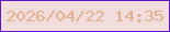 文字の大きさ：2、枠の色：6116c3、背景の色：f1dddd、文字の色：e2b089 無料ブログパーツのブログ時計