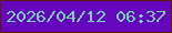 文字の大きさ：4、枠の色：61170a、背景の色：6606bc、文字の色：77d1b5 無料ブログパーツのブログ時計