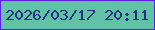 文字の大きさ：1、枠の色：611bed、背景の色：61c3a6、文字の色：273183 無料ブログパーツのブログ時計