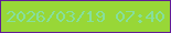 文字の大きさ：4、枠の色：611c98、背景の色：98d737、文字の色：86df9d 無料ブログパーツのブログ時計