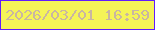 文字の大きさ：2、枠の色：611cfd、背景の色：f5f457、文字の色：c9b6a2 無料ブログパーツのブログ時計