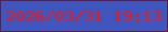 文字の大きさ：5、枠の色：611e3e、背景の色：3d56c0、文字の色：ee1819 無料ブログパーツのブログ時計