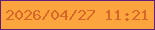 文字の大きさ：2、枠の色：611f7d、背景の色：fca43d、文字の色：d56728 無料ブログパーツのブログ時計