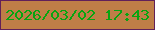文字の大きさ：3、枠の色：612059、背景の色：bf7e47、文字の色：07a511 無料ブログパーツのブログ時計