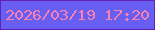 文字の大きさ：5、枠の色：6121b7、背景の色：685ef2、文字の色：fa80af 無料ブログパーツのブログ時計