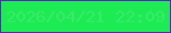 文字の大きさ：2、枠の色：6121c9、背景の色：1deb54、文字の色：39ea69 無料ブログパーツのブログ時計