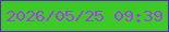 文字の大きさ：2、枠の色：6124b8、背景の色：3cca24、文字の色：a63ef1 無料ブログパーツのブログ時計