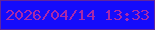 文字の大きさ：1、枠の色：61259d、背景の色：150bfb、文字の色：a928aa 無料ブログパーツのブログ時計
