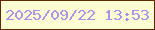 文字の大きさ：2、枠の色：612800、背景の色：fdfdd3、文字の色：ae91ea 無料ブログパーツのブログ時計