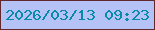 文字の大きさ：4、枠の色：61292c、背景の色：b5c2f5、文字の色：068aa8 無料ブログパーツのブログ時計