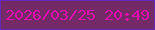文字の大きさ：3、枠の色：6129b7、背景の色：742a67、文字の色：df0ea8 無料ブログパーツのブログ時計