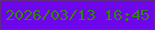 文字の大きさ：5、枠の色：612a84、背景の色：6d06eb、文字の色：34840e 無料ブログパーツのブログ時計