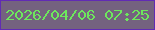 文字の大きさ：5、枠の色：612bb4、背景の色：74627f、文字の色：6de75d 無料ブログパーツのブログ時計