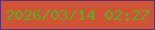 文字の大きさ：1、枠の色：612c78、背景の色：ce5435、文字の色：5bb01f 無料ブログパーツのブログ時計