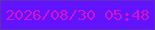 文字の大きさ：2、枠の色：612ebc、背景の色：6113fe、文字の色：d414cb 無料ブログパーツのブログ時計