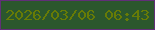 文字の大きさ：2、枠の色：612f78、背景の色：2b572d、文字の色：677b06 無料ブログパーツのブログ時計