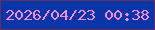 文字の大きさ：5、枠の色：613061、背景の色：0836a8、文字の色：f68fd2 無料ブログパーツのブログ時計