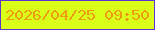 文字の大きさ：4、枠の色：6134d2、背景の色：daff19、文字の色：ec9c12 無料ブログパーツのブログ時計