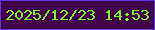 文字の大きさ：3、枠の色：6135e1、背景の色：420448、文字の色：7cf429 無料ブログパーツのブログ時計