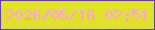 文字の大きさ：3、枠の色：6138c1、背景の色：e0e129、文字の色：fe9afb 無料ブログパーツのブログ時計