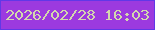 文字の大きさ：3、枠の色：6138e7、背景の色：9c3adf、文字の色：d3d7ad 無料ブログパーツのブログ時計