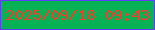文字の大きさ：2、枠の色：613ef8、背景の色：07b254、文字の色：f73a2d 無料ブログパーツのブログ時計