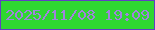 文字の大きさ：3、枠の色：613fc3、背景の色：2fd731、文字の色：a183de 無料ブログパーツのブログ時計