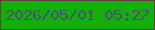 文字の大きさ：2、枠の色：614040、背景の色：14af0a、文字の色：49516e 無料ブログパーツのブログ時計