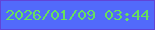 文字の大きさ：1、枠の色：6144d7、背景の色：526afb、文字の色：67df5f 無料ブログパーツのブログ時計