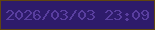文字の大きさ：5、枠の色：61450f、背景の色：2e1b6b、文字の色：593e9f 無料ブログパーツのブログ時計