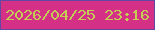 文字の大きさ：2、枠の色：6146a4、背景の色：d43186、文字の色：c4cc56 無料ブログパーツのブログ時計