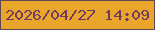 文字の大きさ：2、枠の色：614754、背景の色：eaa52b、文字の色：703d60 無料ブログパーツのブログ時計