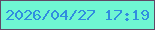 文字の大きさ：4、枠の色：614865、背景の色：6ff6d2、文字の色：308ddf 無料ブログパーツのブログ時計