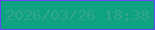 文字の大きさ：1、枠の色：6149f3、背景の色：0ea280、文字の色：32a590 無料ブログパーツのブログ時計