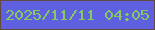 文字の大きさ：3、枠の色：614b40、背景の色：5e60e0、文字の色：85c961 無料ブログパーツのブログ時計