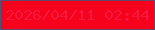文字の大きさ：1、枠の色：614b6c、背景の色：f6021c、文字の色：f6183c 無料ブログパーツのブログ時計