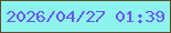 文字の大きさ：1、枠の色：614d2e、背景の色：8cf4ec、文字の色：6755f0 無料ブログパーツのブログ時計