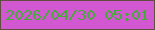 文字の大きさ：5、枠の色：614d40、背景の色：d158d1、文字の色：44ab39 無料ブログパーツのブログ時計
