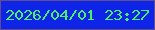 文字の大きさ：1、枠の色：614d8d、背景の色：0e25e7、文字の色：4bef68 無料ブログパーツのブログ時計