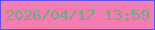 文字の大きさ：5、枠の色：614fe9、背景の色：f37db2、文字の色：6eab7a 無料ブログパーツのブログ時計