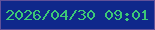 文字の大きさ：4、枠の色：615199、背景の色：0f288b、文字の色：3cc877 無料ブログパーツのブログ時計