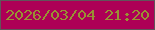 文字の大きさ：4、枠の色：61545a、背景の色：ad0056、文字の色：989233 無料ブログパーツのブログ時計