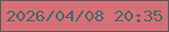文字の大きさ：5、枠の色：61565d、背景の色：d57074、文字の色：47686a 無料ブログパーツのブログ時計